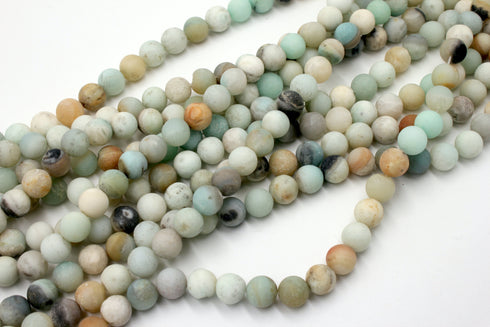 8mm matte amazonite gemstone beads, 15' strand, natural amazonite, approx 48 beads per strand, jewelry making, gemstone beads,
